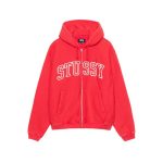 Stussy Marque Capuche Zippé Outline Rouge Pull