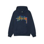 Stussy Logo Marque Capuche Bleu Marine Pull
