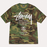 Stussy Logo Marque World Tour Camo T-Shirt