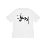 Stussy Logo Marque Basique Blanc T-Shirt